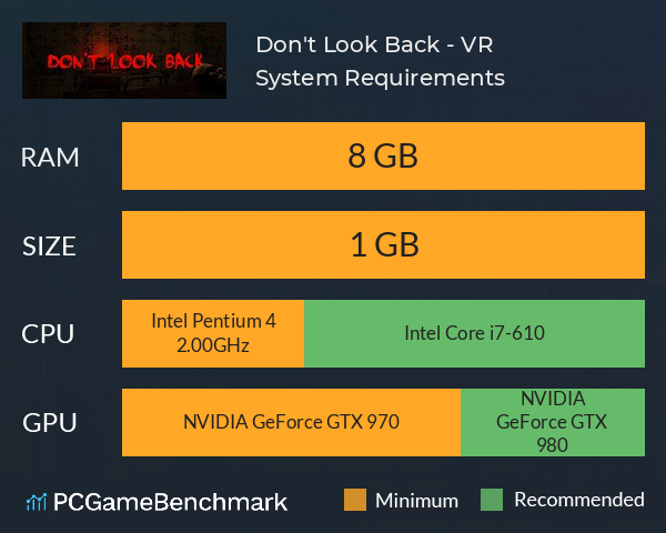 Don't Look Back - VR System Requirements PC Graph - Can I Run Don't Look Back - VR