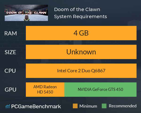 Doom of the Clawn System Requirements PC Graph - Can I Run Doom of the Clawn