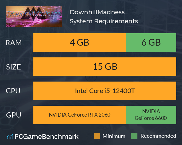 DownhillMadness System Requirements PC Graph - Can I Run DownhillMadness