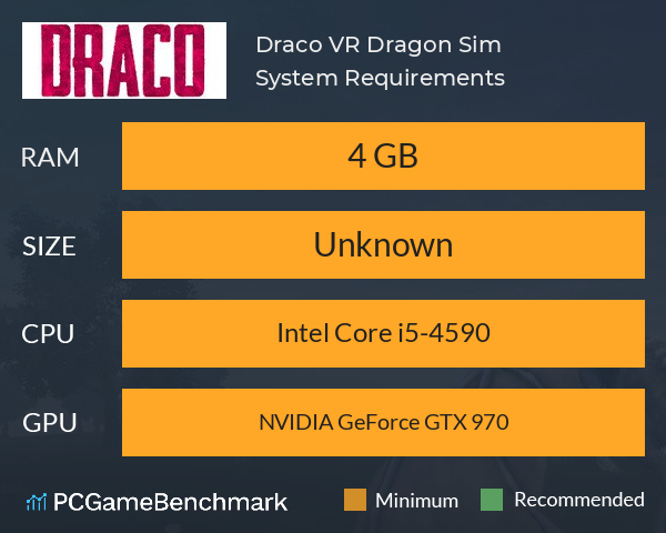 Draco VR Dragon Sim System Requirements PC Graph - Can I Run Draco VR Dragon Sim