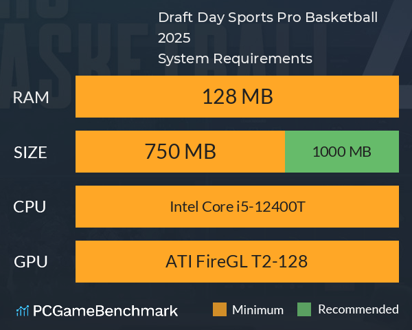 Draft Day Sports: Pro Basketball 2025 System Requirements PC Graph - Can I Run Draft Day Sports: Pro Basketball 2025