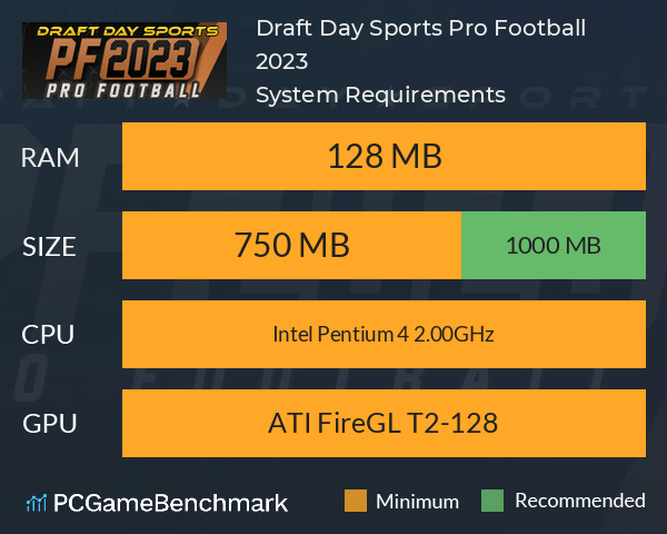 Draft Day Sports Pro Football 2023 System Requirements Graph 