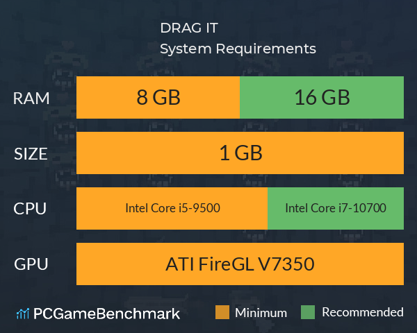 DRAG IT System Requirements PC Graph - Can I Run DRAG IT