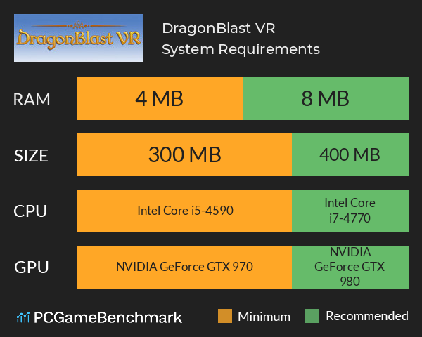 DragonBlast VR System Requirements PC Graph - Can I Run DragonBlast VR