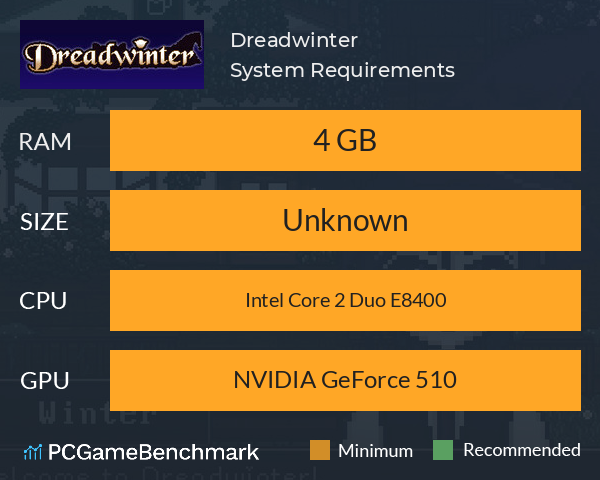 Dreadwinter System Requirements PC Graph - Can I Run Dreadwinter