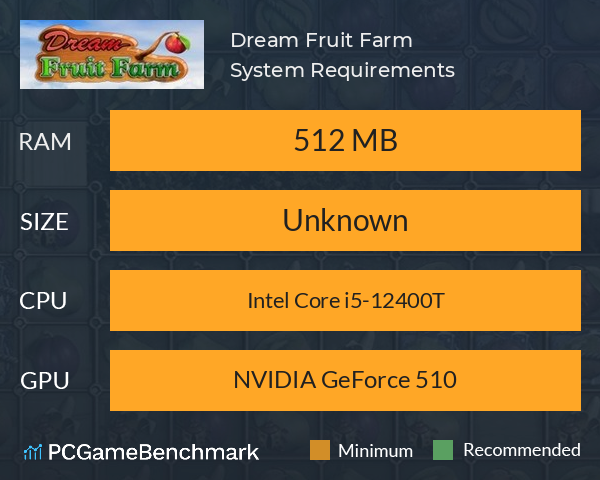 Dream Fruit Farm System Requirements PC Graph - Can I Run Dream Fruit Farm