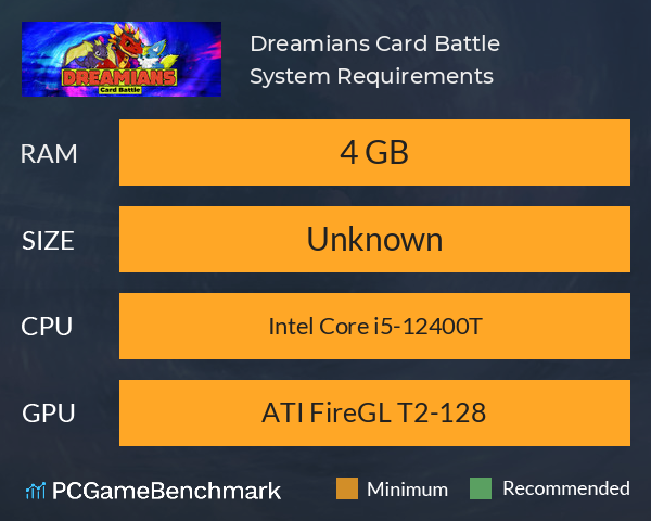 Dreamians: Card Battle System Requirements PC Graph - Can I Run Dreamians: Card Battle