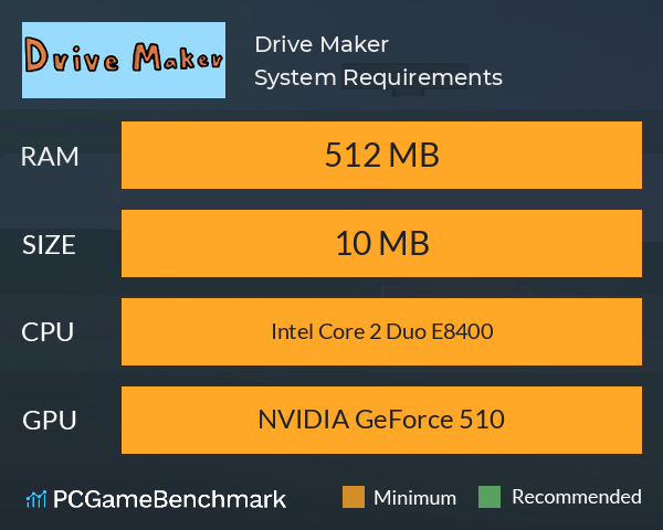 Drive Maker System Requirements PC Graph - Can I Run Drive Maker