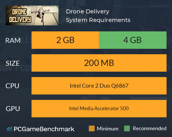 Drone Delivery System Requirements PC Graph - Can I Run Drone Delivery