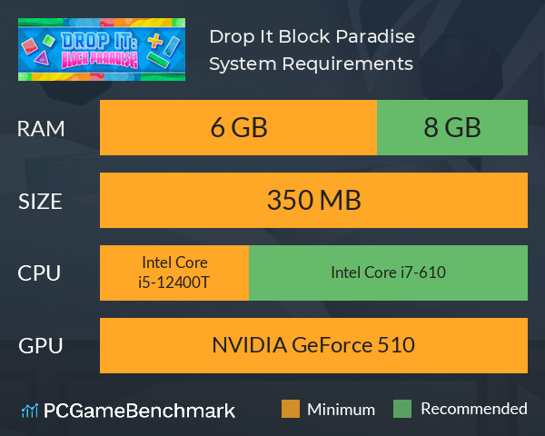 Drop It: Block Paradise! System Requirements PC Graph - Can I Run Drop It: Block Paradise!