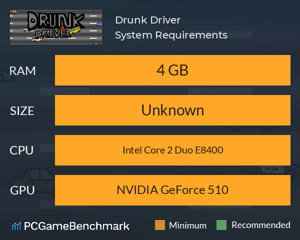 Drunk Driver System Requirements PC Graph - Can I Run Drunk Driver