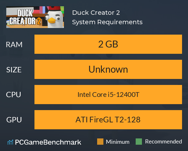 Duck Creator 2 System Requirements PC Graph - Can I Run Duck Creator 2