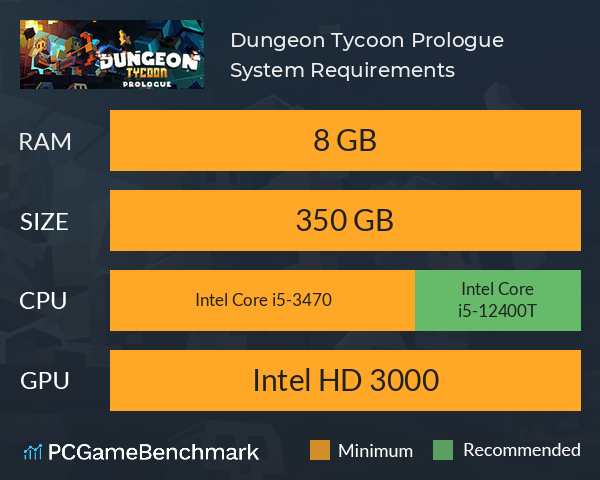 Dungeon Tycoon: Prologue System Requirements PC Graph - Can I Run Dungeon Tycoon: Prologue