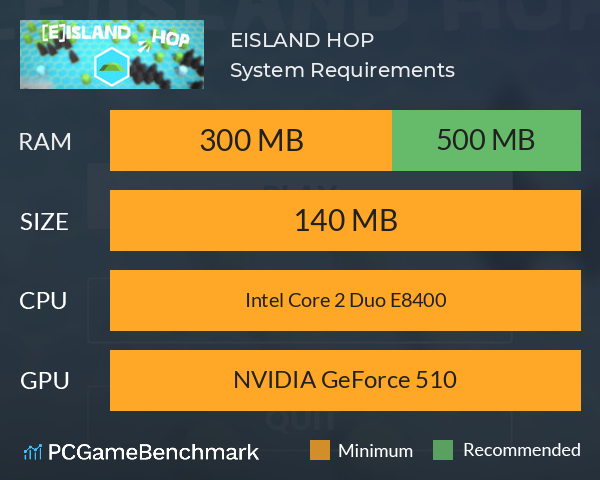 [E]ISLAND HOP System Requirements PC Graph - Can I Run [E]ISLAND HOP