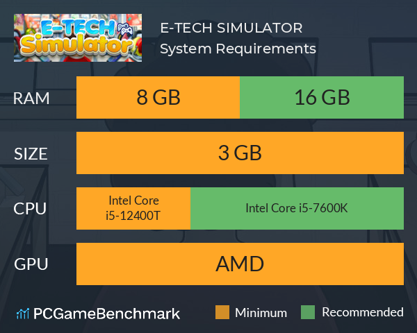 E-TECH SIMULATOR System Requirements PC Graph - Can I Run E-TECH SIMULATOR