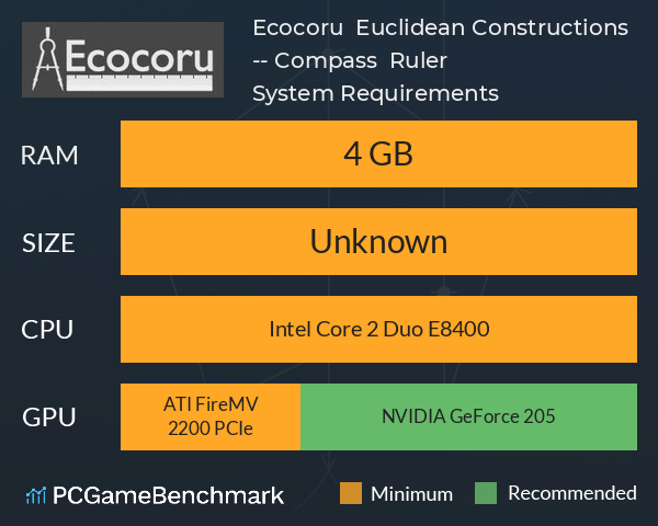 Ecocoru : Euclidean Constructions -- Compass & Ruler System Requirements PC Graph - Can I Run Ecocoru : Euclidean Constructions -- Compass & Ruler