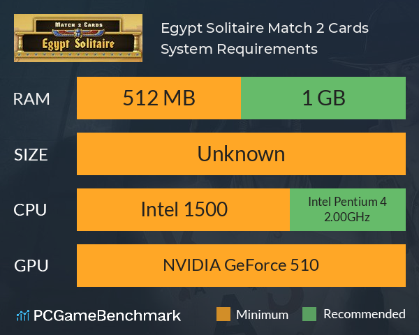 Egypt Solitaire. Match 2 Cards System Requirements PC Graph - Can I Run Egypt Solitaire. Match 2 Cards