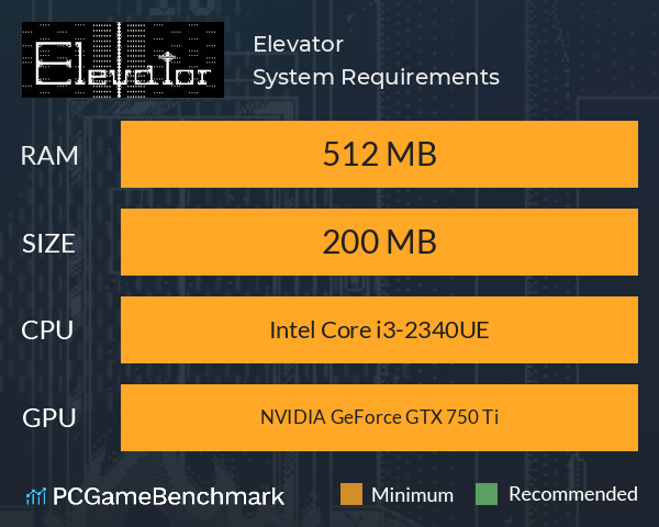 Elevator System Requirements PC Graph - Can I Run Elevator