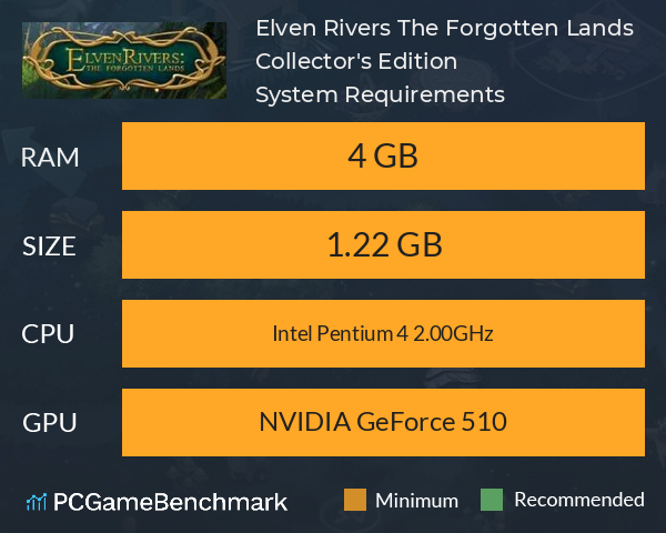 Elven Rivers: The Forgotten Lands Collector's Edition System Requirements PC Graph - Can I Run Elven Rivers: The Forgotten Lands Collector's Edition