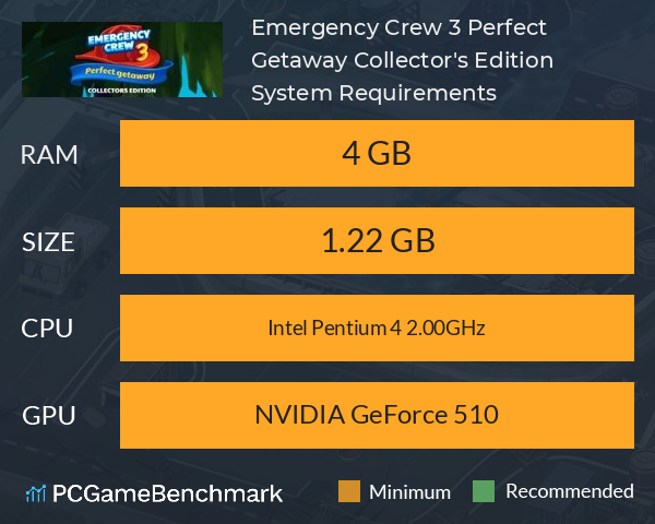 Emergency Crew 3 Perfect Getaway Collector's Edition System Requirements PC Graph - Can I Run Emergency Crew 3 Perfect Getaway Collector's Edition