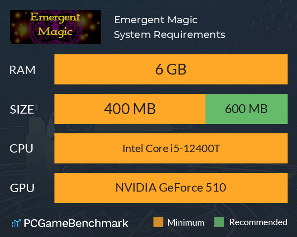 Emergent Magic System Requirements PC Graph - Can I Run Emergent Magic