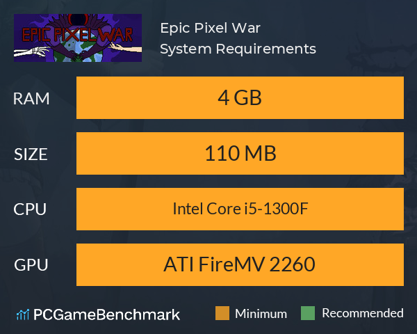 Epic Pixel War System Requirements PC Graph - Can I Run Epic Pixel War