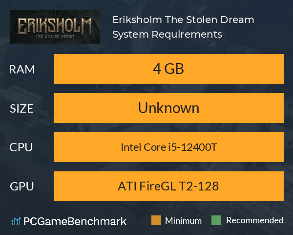 Eriksholm: The Stolen Dream System Requirements PC Graph - Can I Run Eriksholm: The Stolen Dream