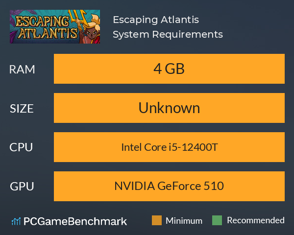 Escaping Atlantis System Requirements PC Graph - Can I Run Escaping Atlantis