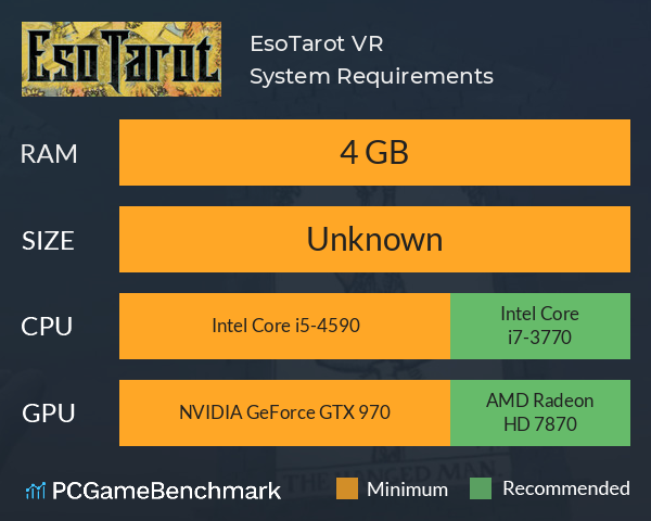 EsoTarot VR System Requirements PC Graph - Can I Run EsoTarot VR