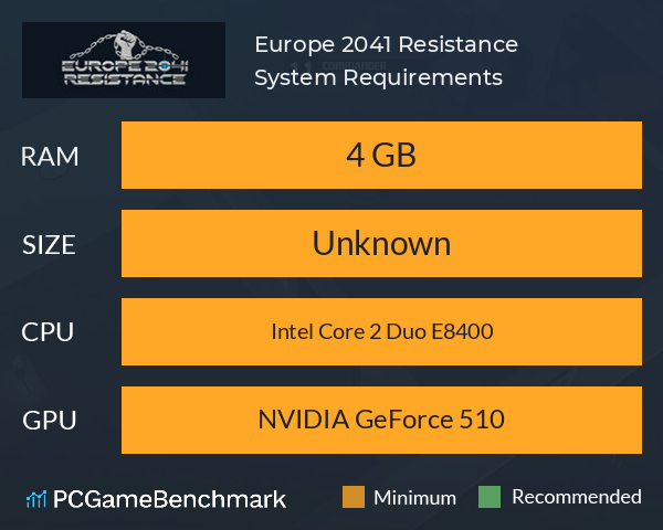 Europe 2041: Resistance System Requirements PC Graph - Can I Run Europe 2041: Resistance