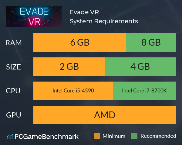 Evade VR System Requirements PC Graph - Can I Run Evade VR