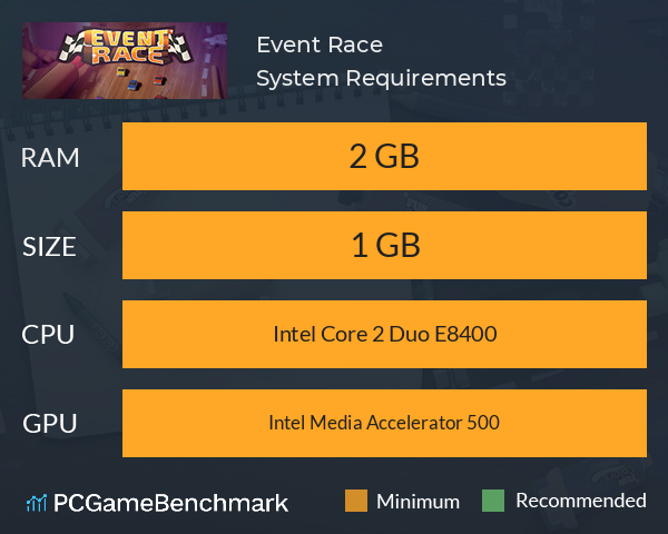 Event Race System Requirements PC Graph - Can I Run Event Race