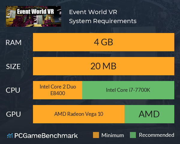 Event World VR System Requirements PC Graph - Can I Run Event World VR