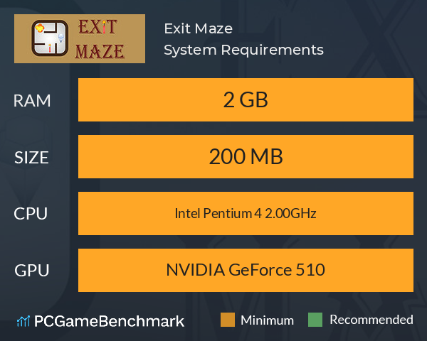 Exit Maze System Requirements PC Graph - Can I Run Exit Maze