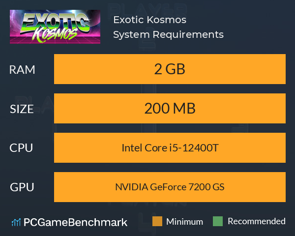 Exotic Kosmos System Requirements PC Graph - Can I Run Exotic Kosmos