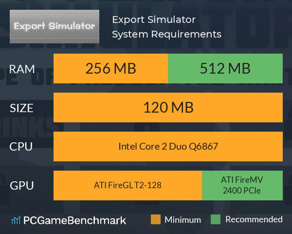 Export Simulator System Requirements PC Graph - Can I Run Export Simulator