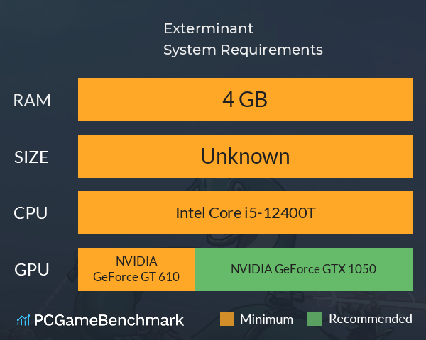 Exterminant System Requirements PC Graph - Can I Run Exterminant