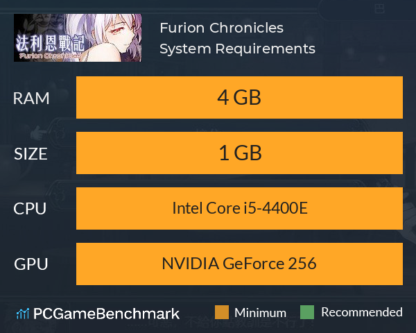 法利恩戰記（Furion Chronicles） System Requirements PC Graph - Can I Run 法利恩戰記（Furion Chronicles）