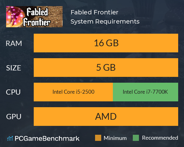 Fabled Frontier System Requirements PC Graph - Can I Run Fabled Frontier