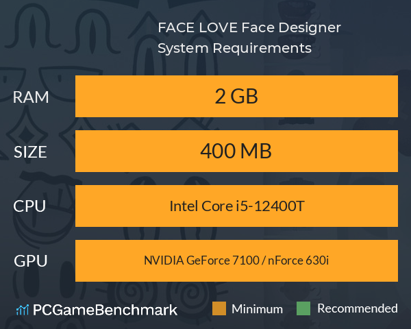 FACE LOVE: Face Designer System Requirements PC Graph - Can I Run FACE LOVE: Face Designer