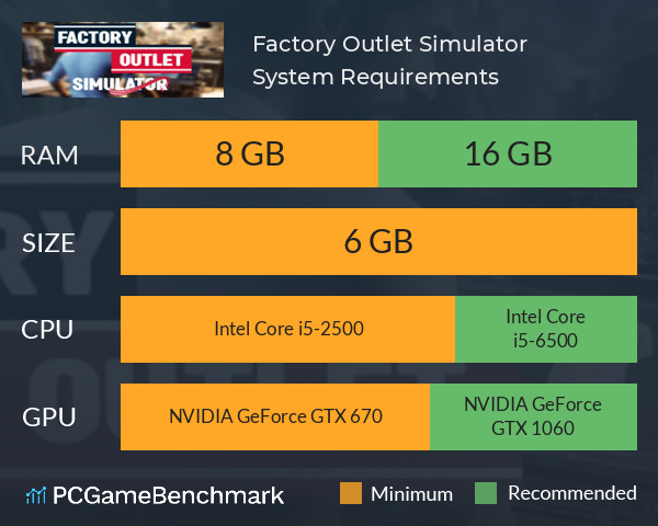 Factory Outlet Simulator System Requirements PC Graph - Can I Run Factory Outlet Simulator