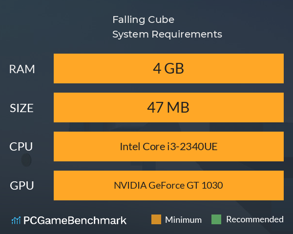 Falling Cube System Requirements PC Graph - Can I Run Falling Cube