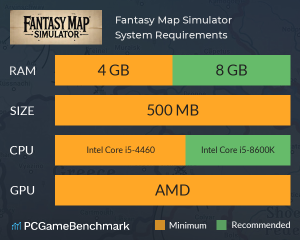 Fantasy Map Simulator System Requirements PC Graph - Can I Run Fantasy Map Simulator