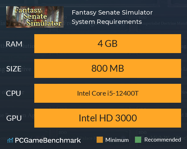 Fantasy Senate Simulator System Requirements PC Graph - Can I Run Fantasy Senate Simulator