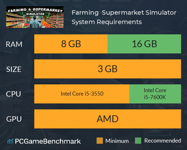 Farming & Supermarket Simulator System Requirements PC Graph - Can I Run Farming & Supermarket Simulator