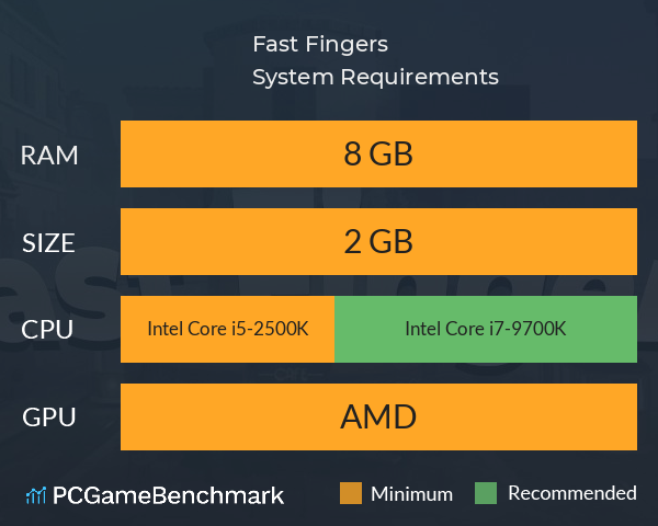 Fast Fingers System Requirements - Can I Run It? - PCGameBenchmark