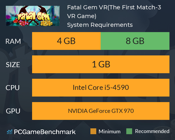 Fatal Gem VR(The First Match-3 VR Game) System Requirements PC Graph - Can I Run Fatal Gem VR(The First Match-3 VR Game)