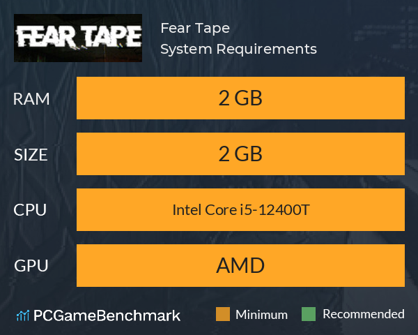 Fear Tape System Requirements PC Graph - Can I Run Fear Tape