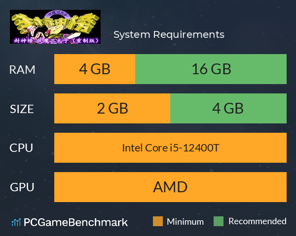 封神榜  伏魔三太子（重制版） System Requirements PC Graph - Can I Run 封神榜  伏魔三太子（重制版）