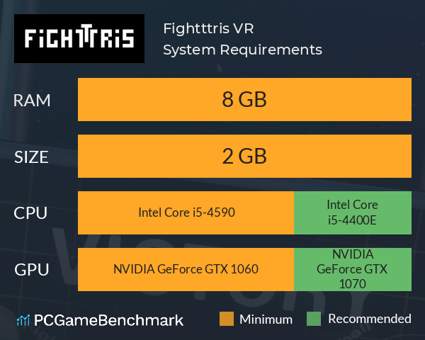 Fightttris VR System Requirements PC Graph - Can I Run Fightttris VR